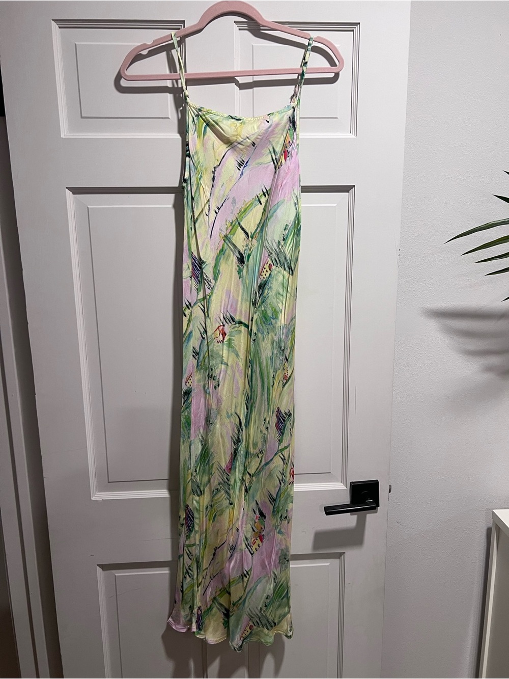 FRNCH Pastel Green and Pink Floral Maxi Slip Dress